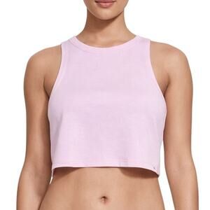 SKIMS Women's Boyfriend Cropped Tank - Cherry Blossom Light Pink - Small